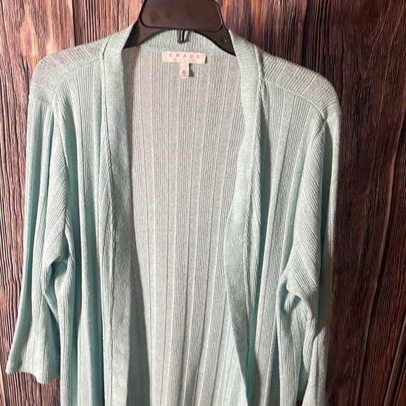 Chaus New York Open Front Rib Cardigan - Picture 2 of 7